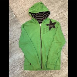 Quiksilver Green Star Hoodie - Large *FREE SHIP!*